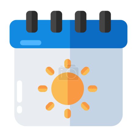 Illustration for An icon design of summer calendar having editable quality - Royalty Free Image