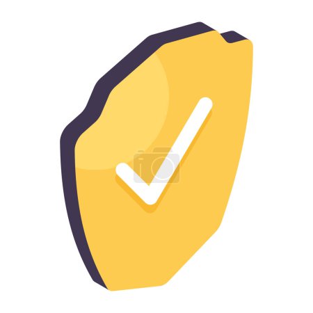 Ilustración de Un icono de diseño editable del escudo de seguridad - Imagen libre de derechos