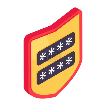 Ilustración de Un icono de diseño editable del escudo de contraseñas - Imagen libre de derechos