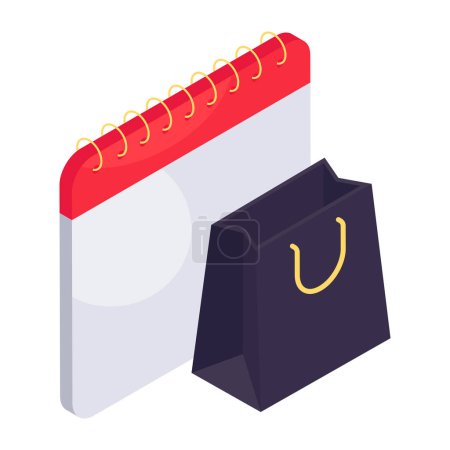 Illustration for An icon design of shopping schedule - Royalty Free Image