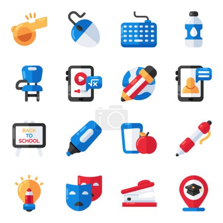Set of Learning and Study Flat Icons