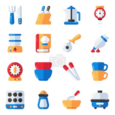 Set of Kitchenware Flat Icons