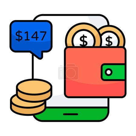 A unique design icon of mobile wallet 