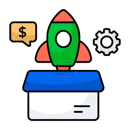 Conceptual design icon of launch box