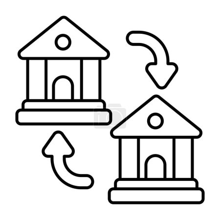 Illustration for A flat design icon of bank transfer - Royalty Free Image