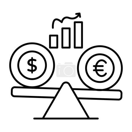 Ilustración de Un icono plano diseño de equilibrio financiero - Imagen libre de derechos