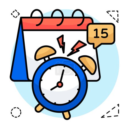 Stopwatch with calendar, icon of timetable