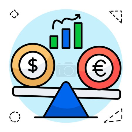 Un design d'icône plate de l'équilibre financier
