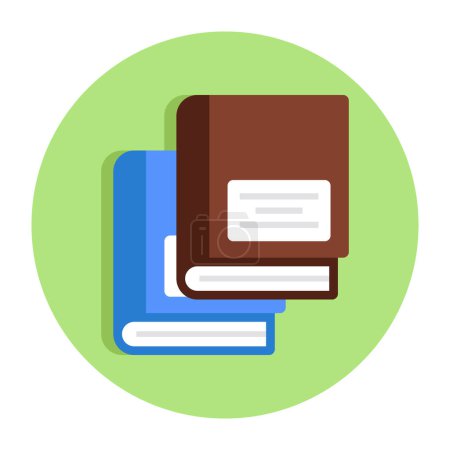 Illustration for A flat design icon of books - Royalty Free Image