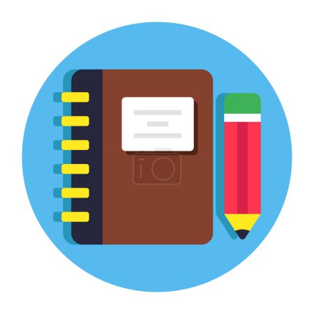 Conceptual flat design icon of notebook
