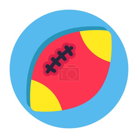Un icono de diseño plano de rugby, fútbol americano