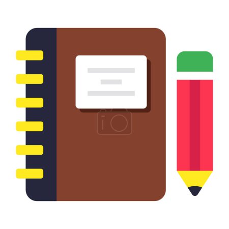 Conceptual flat design icon of notebook