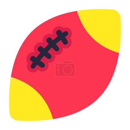 A flat design icon of rugby, American football