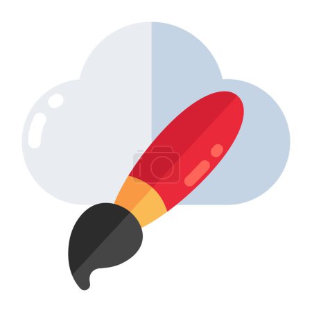 Konzeptionelle flache Design-Ikone des Cloud-Designs 