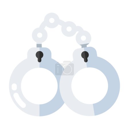 Eine flache Design-Ikone der Handschellen 