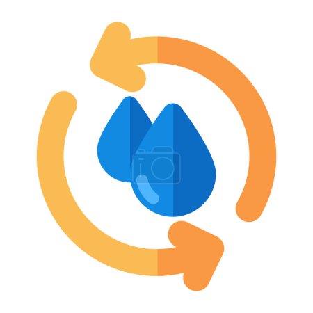Un icono de diseño editable del reciclaje de agua 