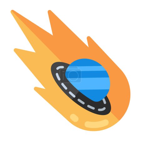 An icon design of comet strike, editable vector