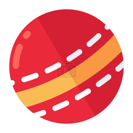 Editable design icon of cricket ball 