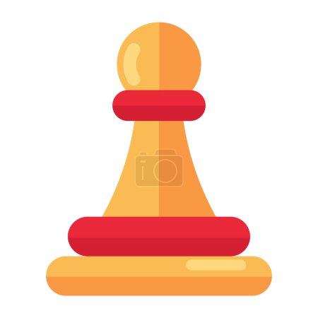 Strategy game icon, flat design of chess rook