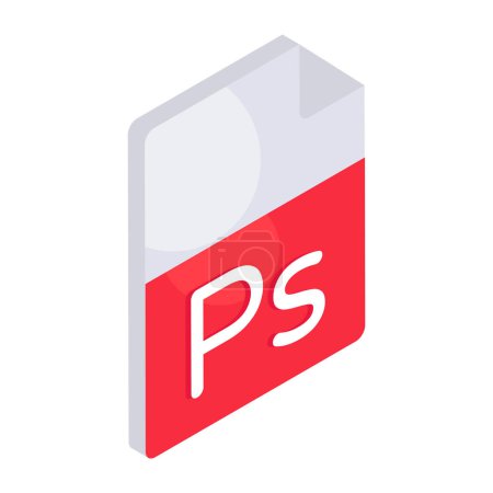 Illustration for Trendy design icon of ps file - Royalty Free Image