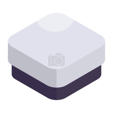 An isometric design icon of ottoman 