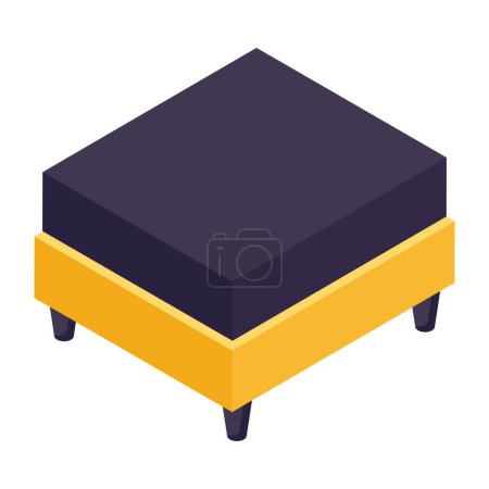 An isometric design icon of ottoman 