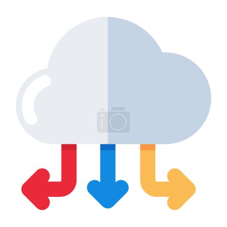 Editable design icon of cloud directions 