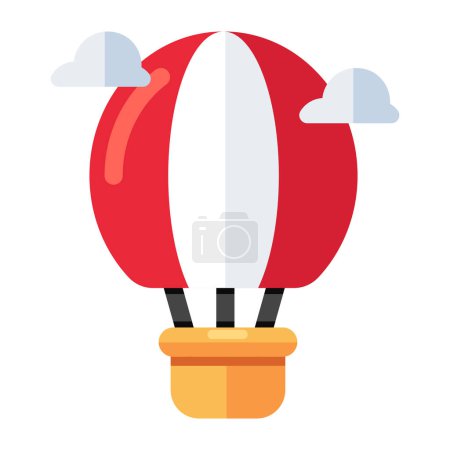 Téléchargez les illustrations : Une icône design tendance de la montgolfière - en licence libre de droit