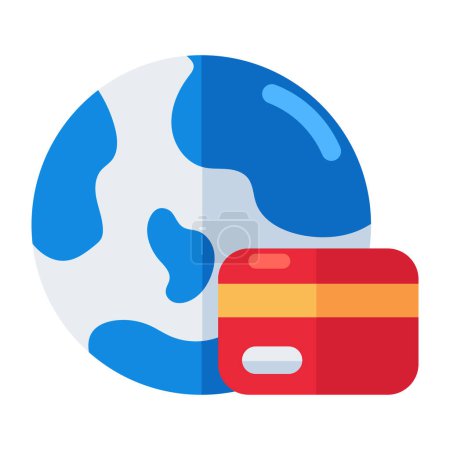 A colored design icon of global payment