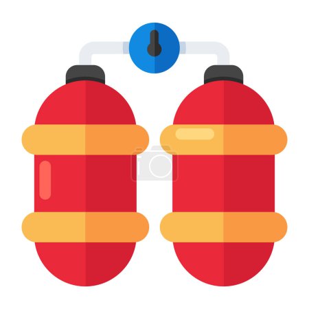 A colored design icon of oxygen tanks