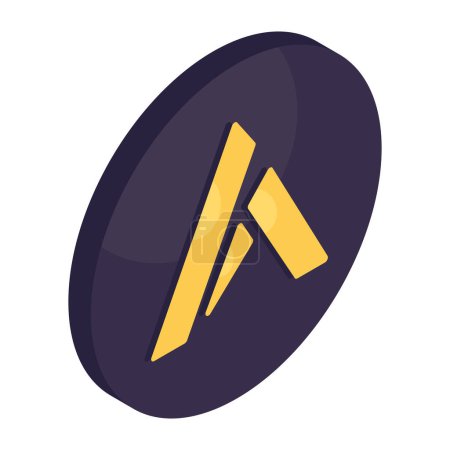 Un icono de diseño editable de algorand coin 