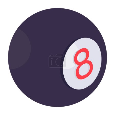 Pool ball icon, isometric design of billiard ball