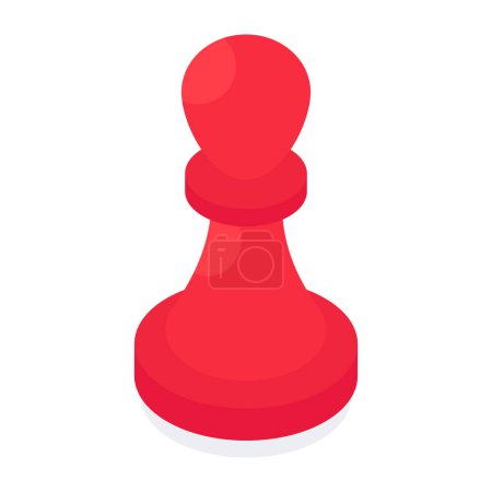Strategy game icon, isometric design of chess pawn