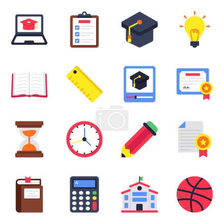 Set of Education Flat Icons 