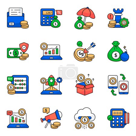 Set of Finance Flat Icons 