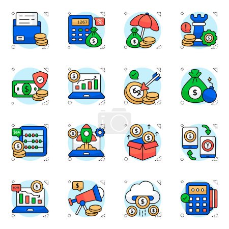 Set of Finance Flat Icons 