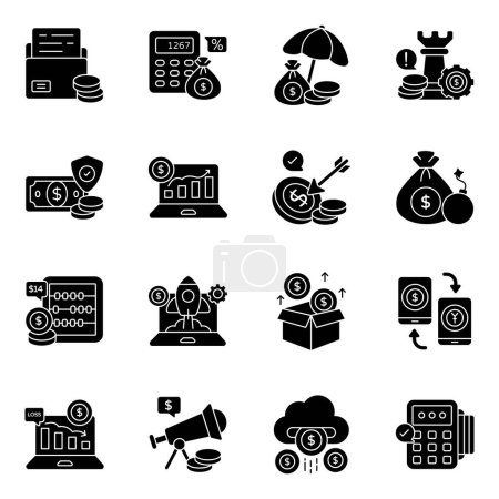 Set of Finance Solid Icons 