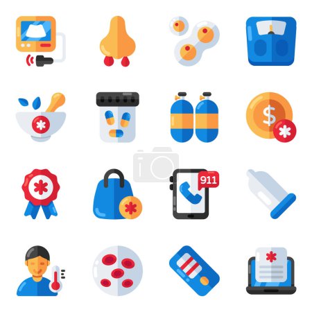 Set of Science and Medical Flat Icons