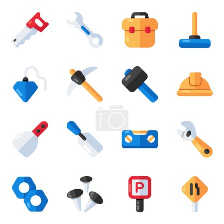 Set of Equipment Flat Icons 