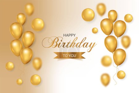 Téléchargez les illustrations : Vector happy birthday congratulations banner design  balloons - en licence libre de droit