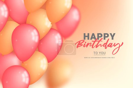 Ilustración de Vector realistic birthday balloons background - Imagen libre de derechos
