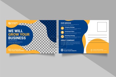 Illustration for Vector corporate business postcard template design - Royalty Free Image