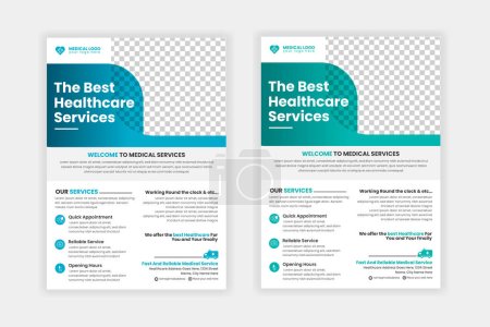 Téléchargez les illustrations : Vector healthcare and medical flyer template - en licence libre de droit