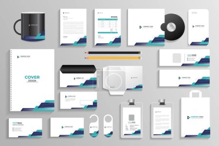 Vector modern corporate business stationery design template collateral set