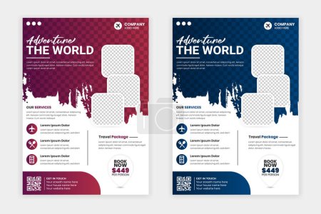 Téléchargez les illustrations : Vector new modern travel agency business creative flyer template - en licence libre de droit