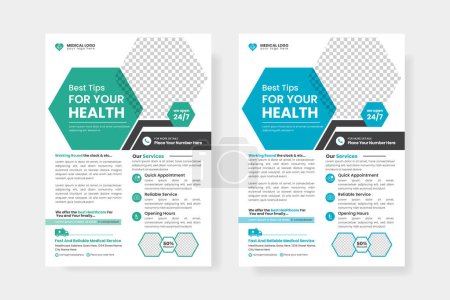 Téléchargez les illustrations : Vector medical flyer templates - en licence libre de droit