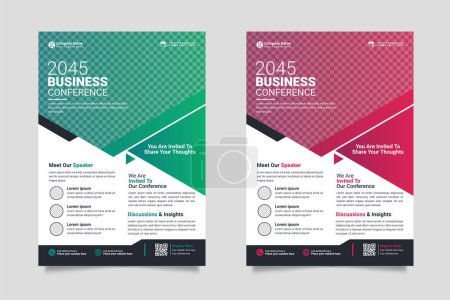 Illustration for Vector corporate business conference flyer template or business live webinar conference banner design - Royalty Free Image