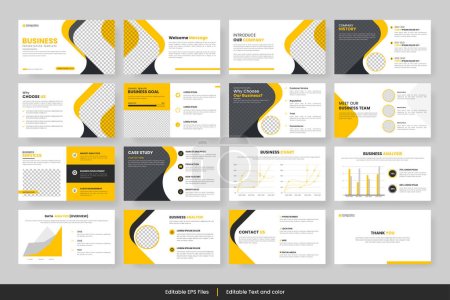 Modèle de présentation PowerPoint d'affaires vectorielles conception minimaliste de modèle de mise en page d'affaires
