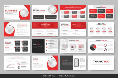 Illustration for Business presentation slides template Vector, minimalist slide layout template Design, Business slide with yellow and dark color, Corporate presentation slide for Business organization - Royalty Free Image