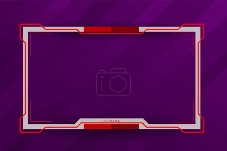 Illustration for Twitch overlay gamer and streamer border  concept - Royalty Free Image